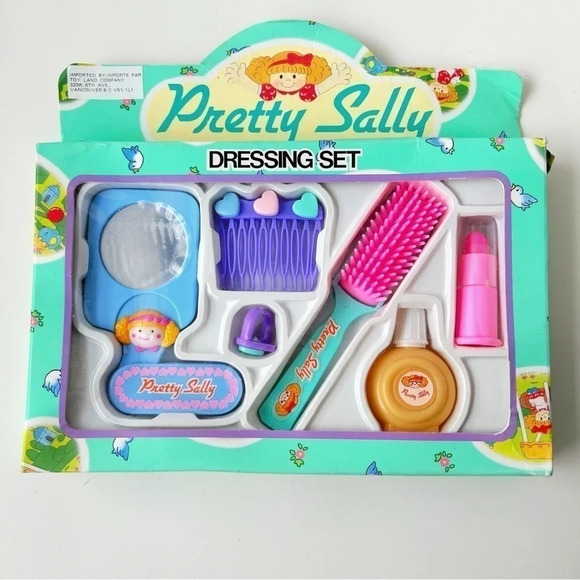Vintage 80s NIB Pretty  Sally vanity brush dressing set - Picture 1 of 6